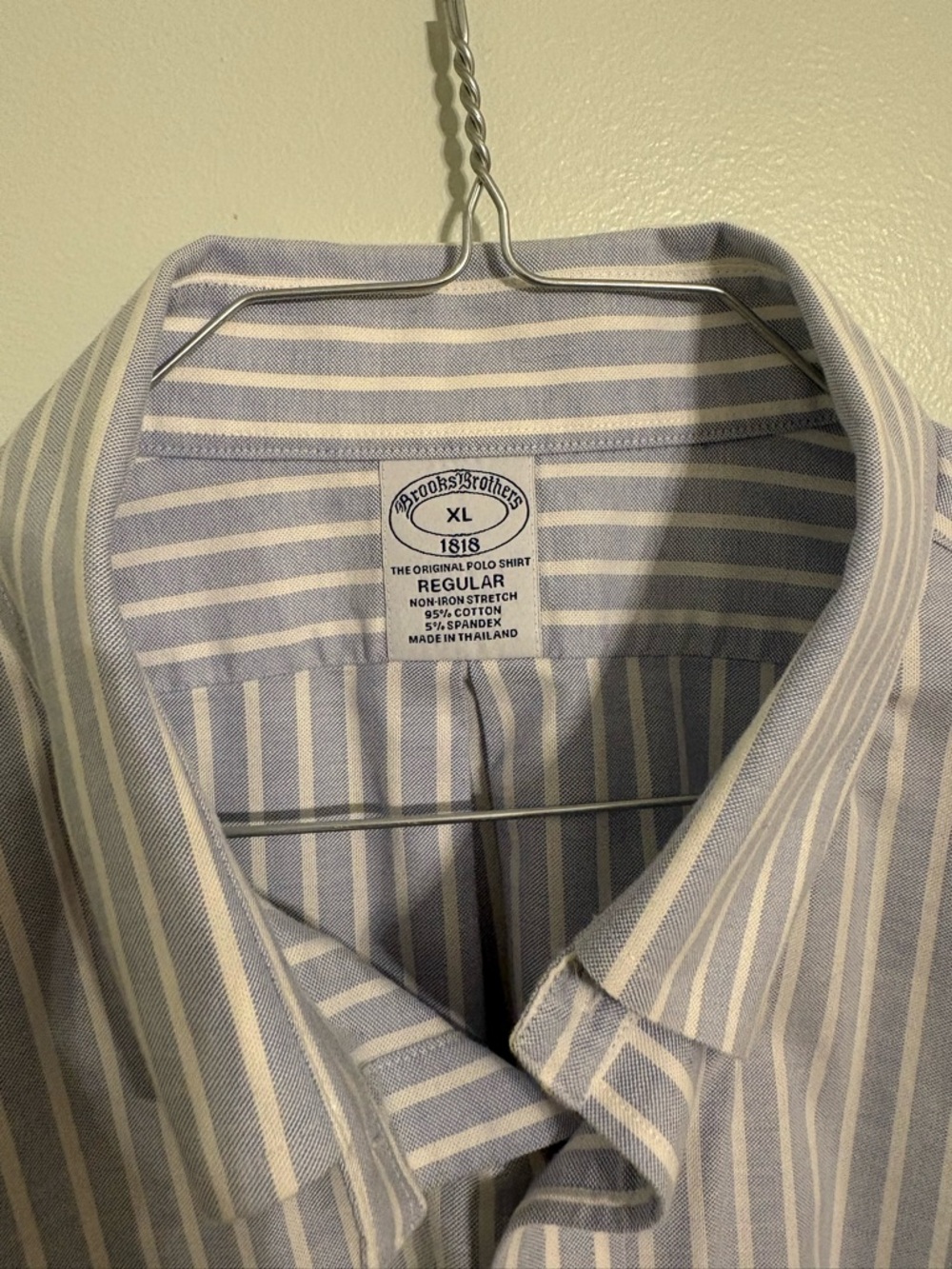 Brooks Brothers Men’s Button Down Dress Shirt XL Original Polo Shirt Blue Stripe - Picture 4 of 9
